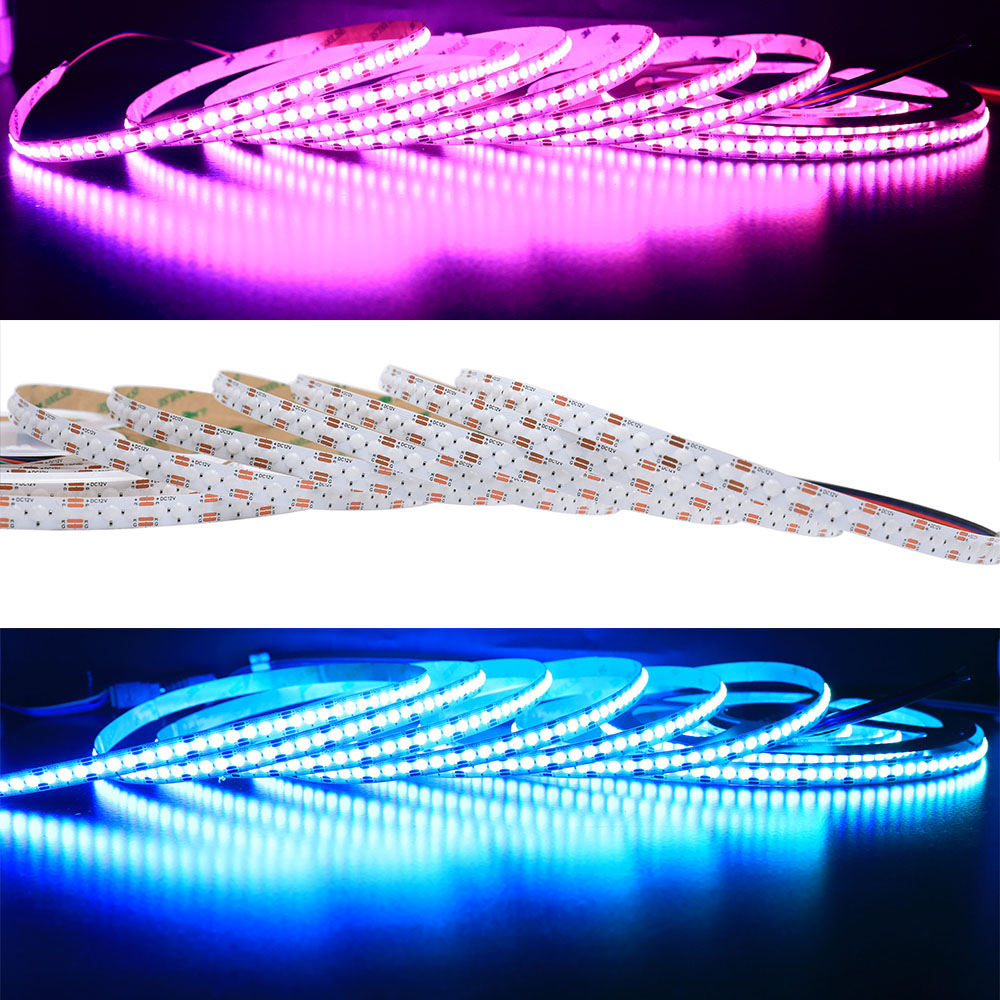 Flexible Color Changing RGB COB LED Strip Lighting - DC12/24V Input - 16.4Ft 800LEDs Flexible Color Changing RGB COB LED Strip Lighting - DC12/24V Input - 16.4Ft 800LEDs